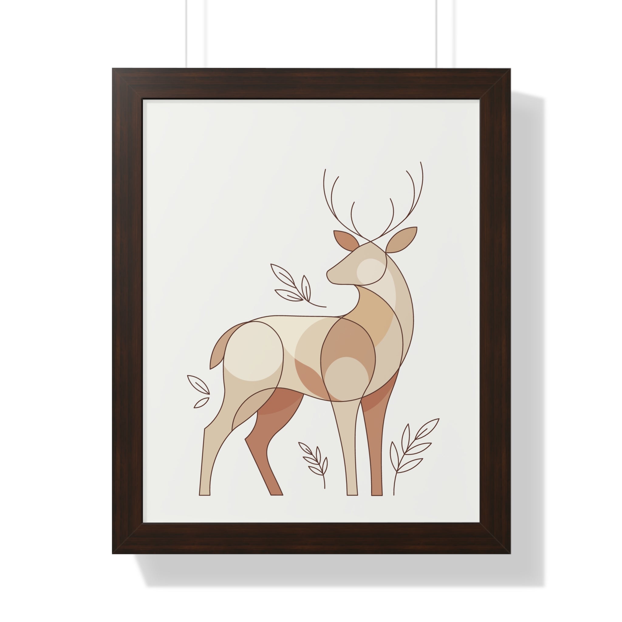 Minimalist Boho Deer — Scandinavian Neutral Tones Wall Art