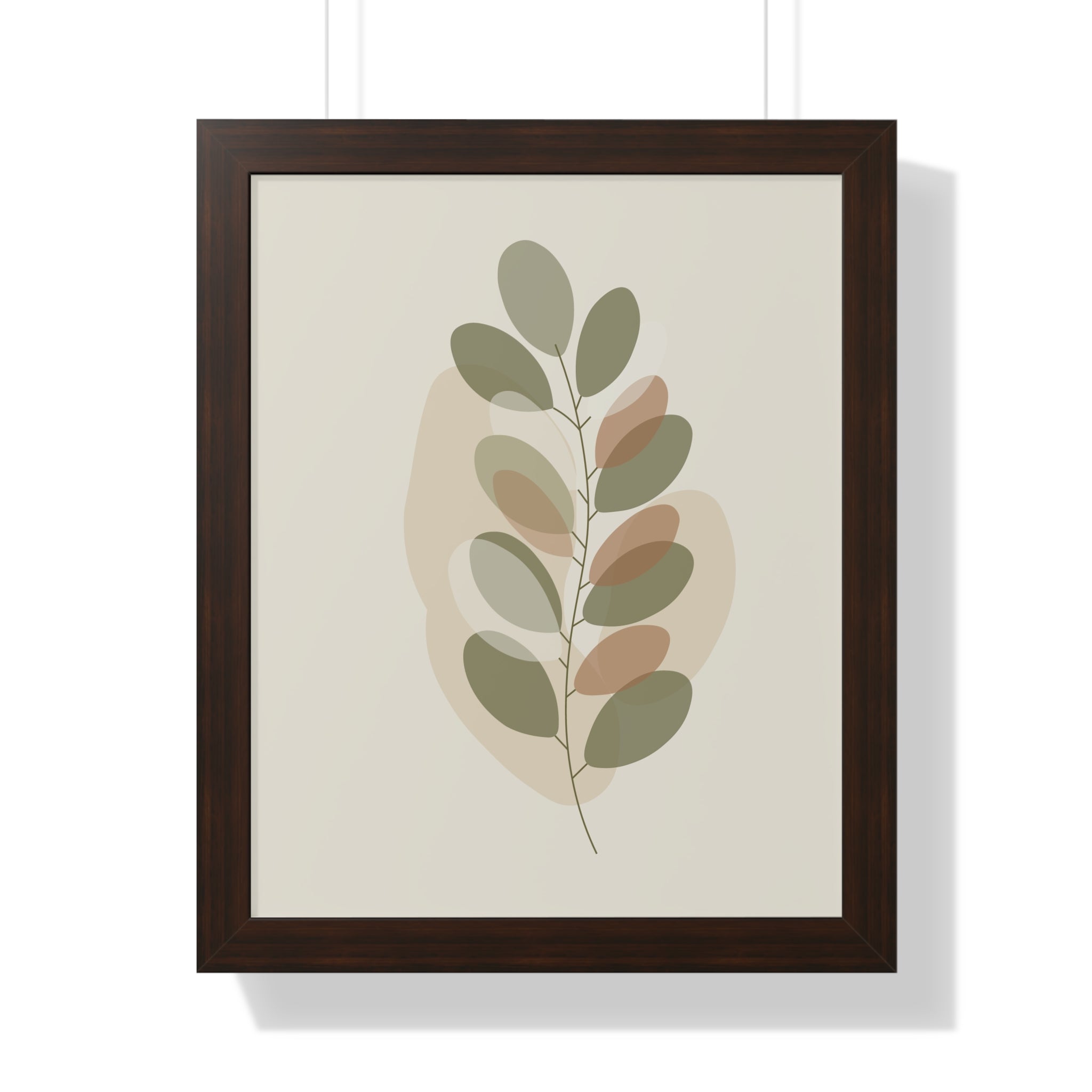 Minimalist Botanical Leaf — Scandinavian Neutral Wall Art