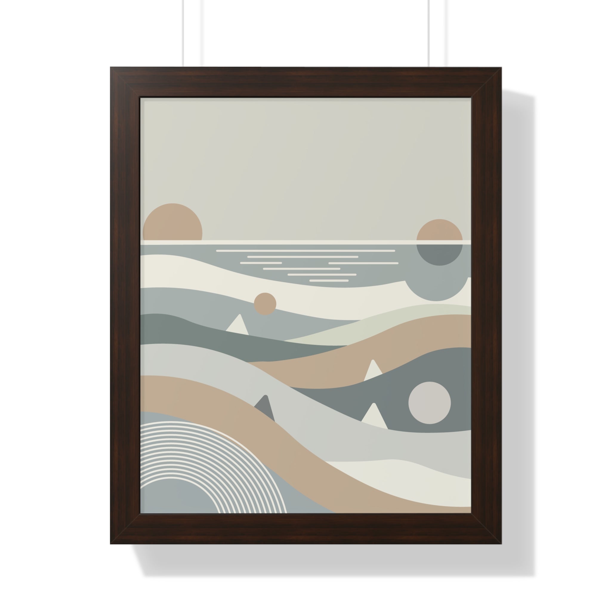 Minimalist Coastal Landscape — Scandinavian Boho Ocean Art