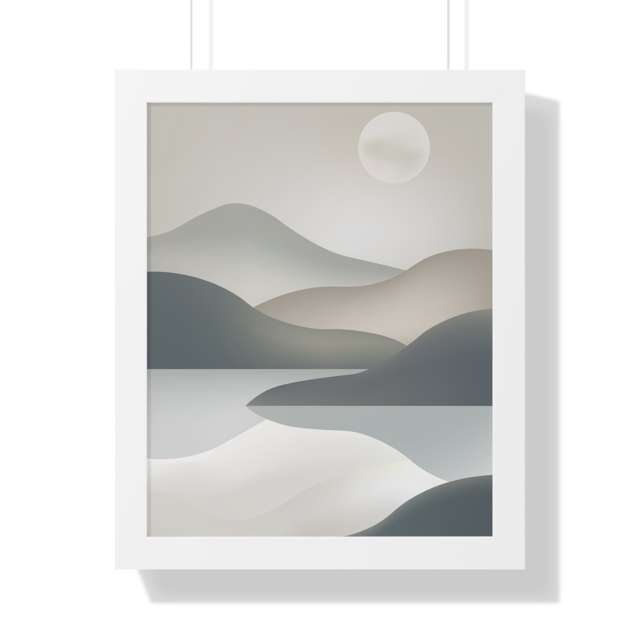 Minimalist Misty Mountains — Scandinavian Calm Landscape Art