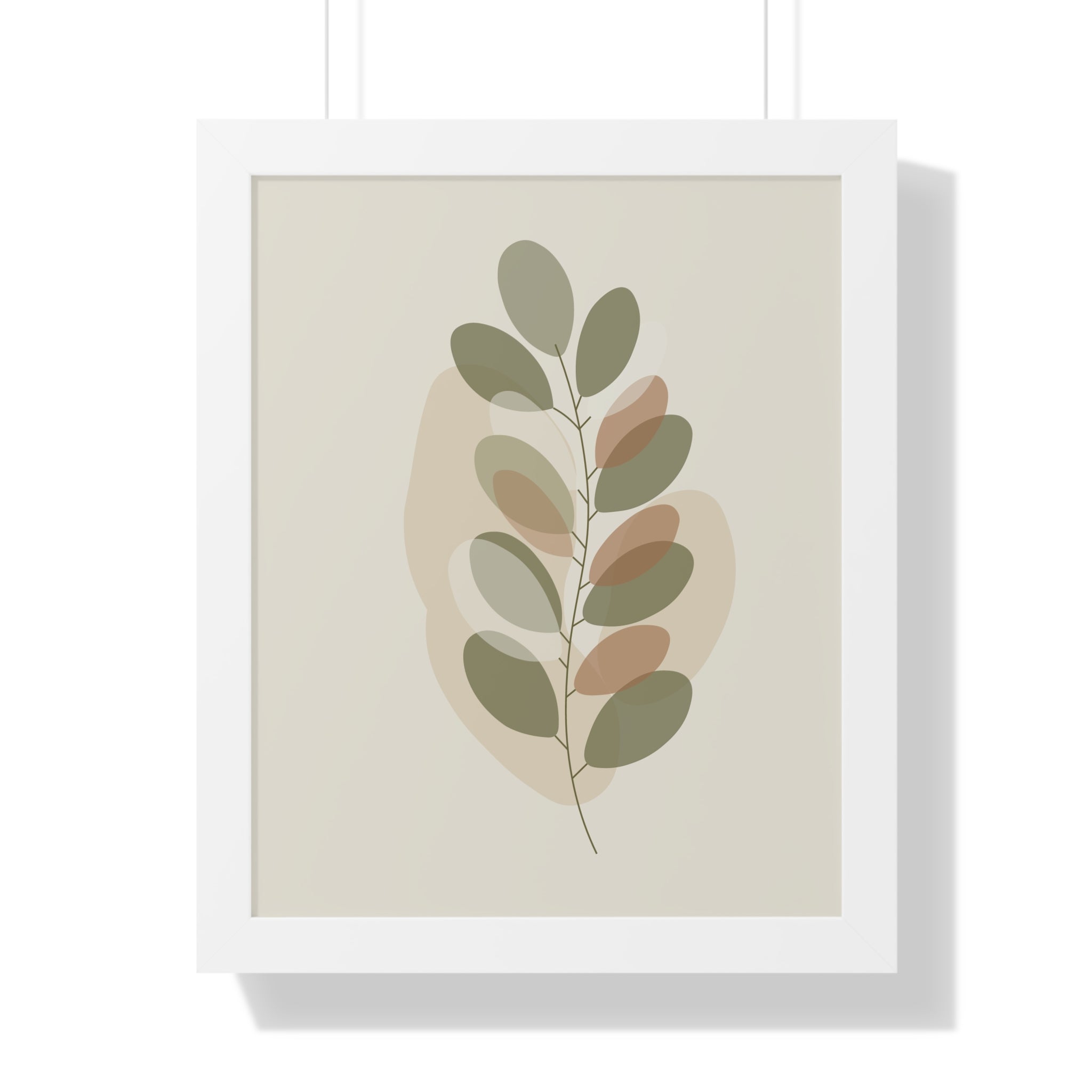 Minimalist Botanical Leaf — Scandinavian Neutral Wall Art