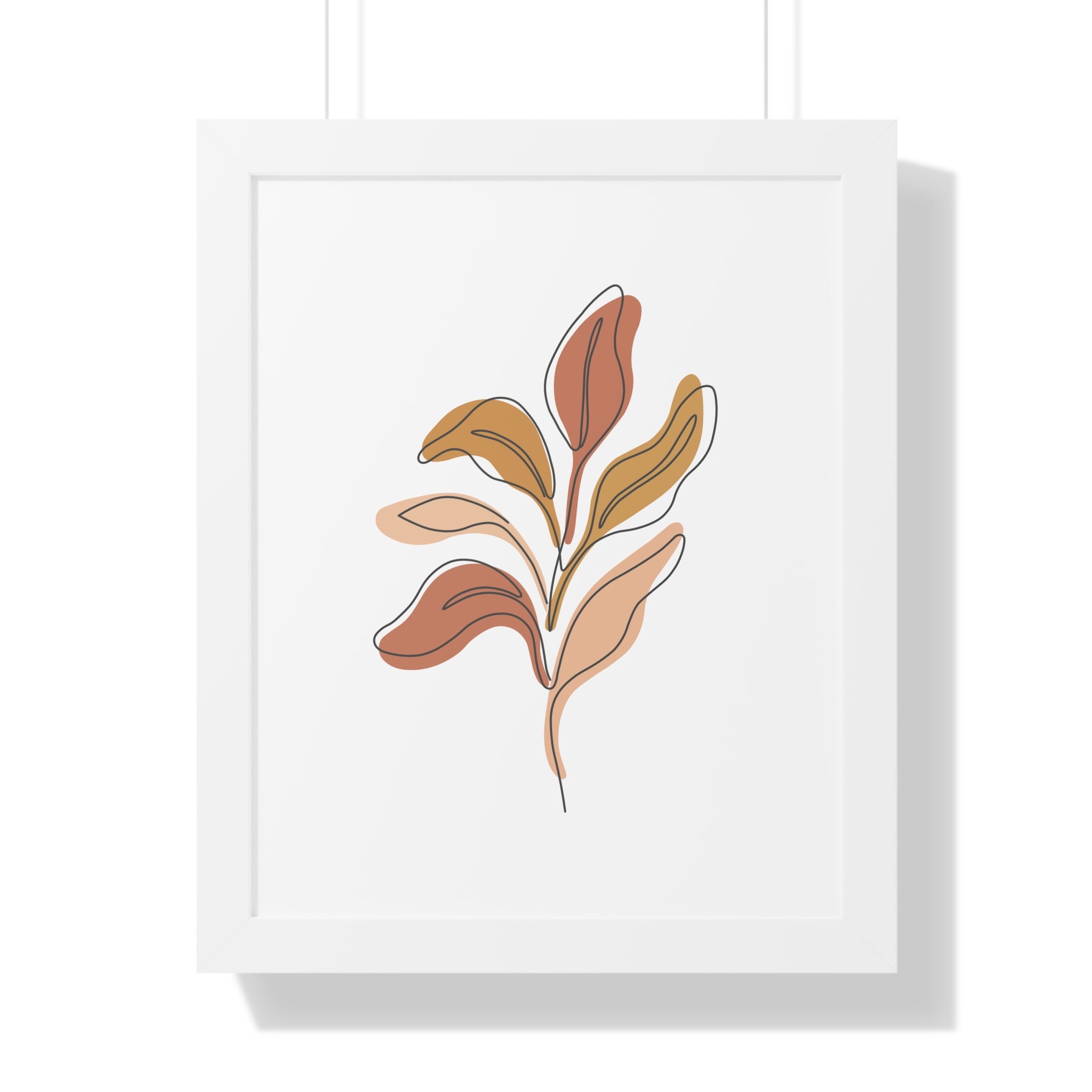 Golden Drift Leaf — Minimalist Botanical Line Art
