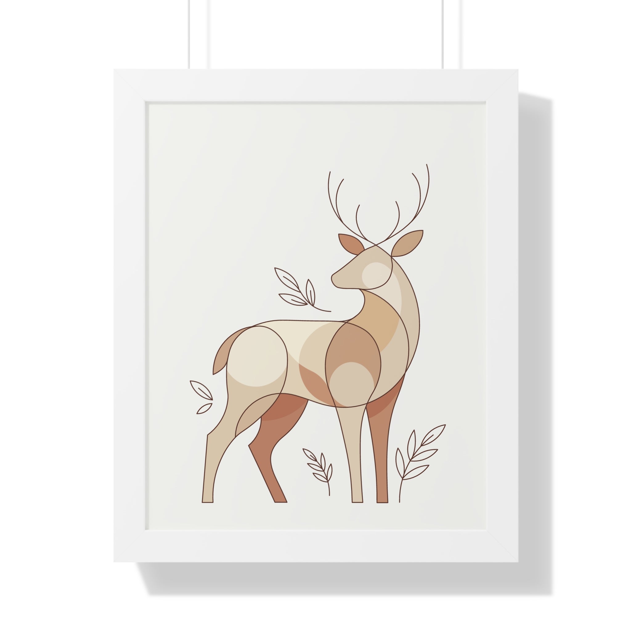 Minimalist Boho Deer — Scandinavian Neutral Tones Wall Art