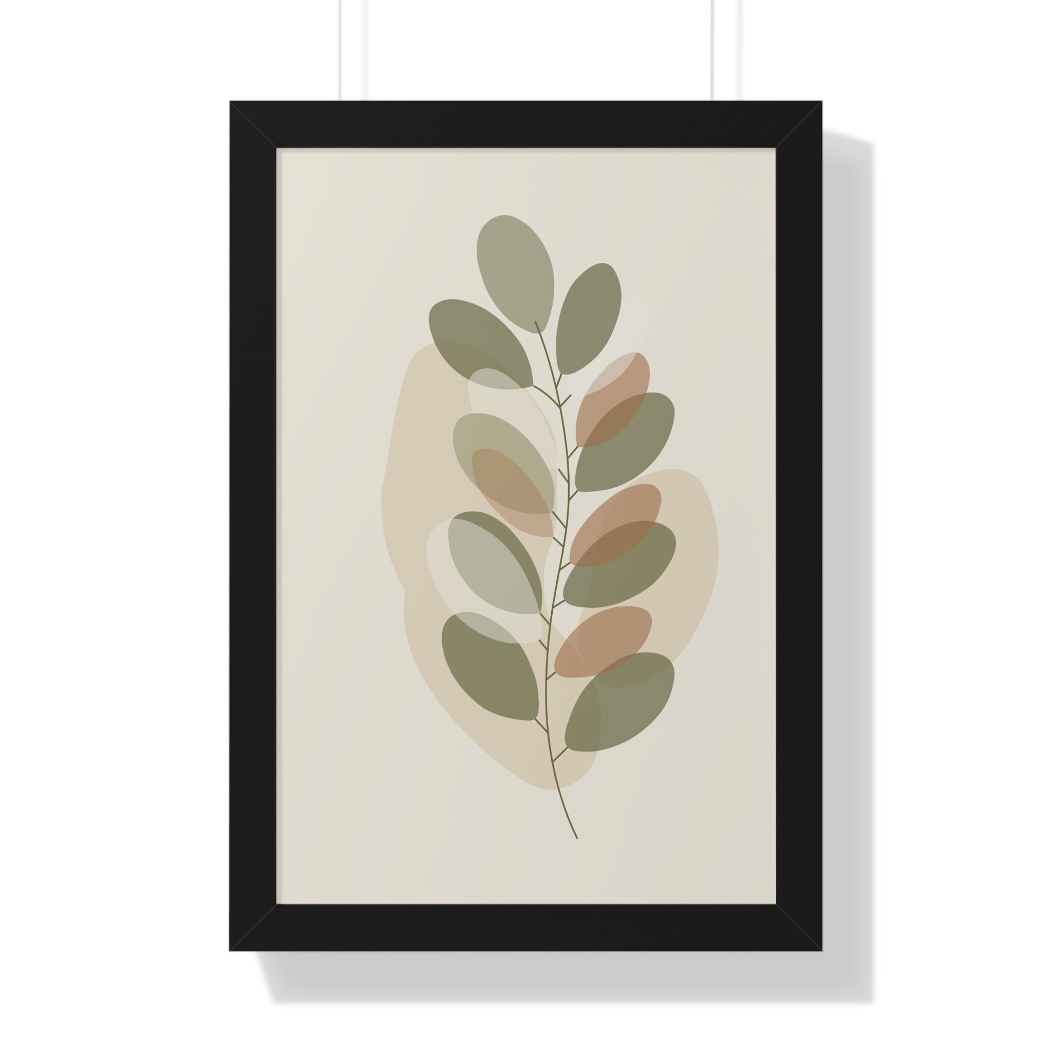 Minimalist Botanical Leaf — Scandinavian Neutral Wall Art
