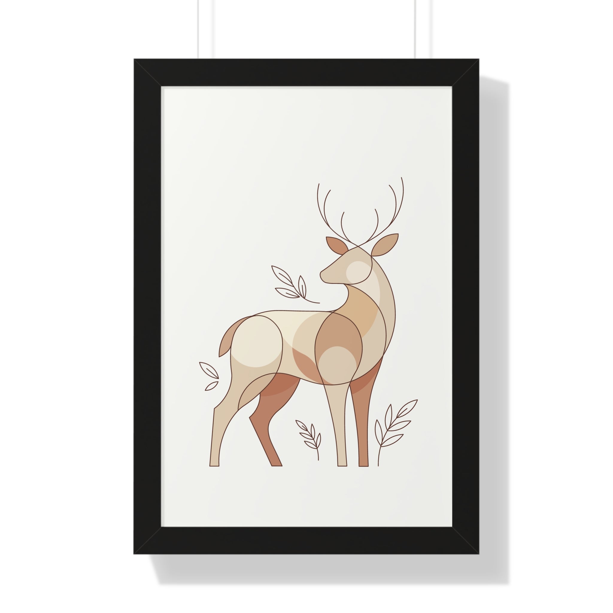 Minimalist Boho Deer — Scandinavian Neutral Tones Wall Art
