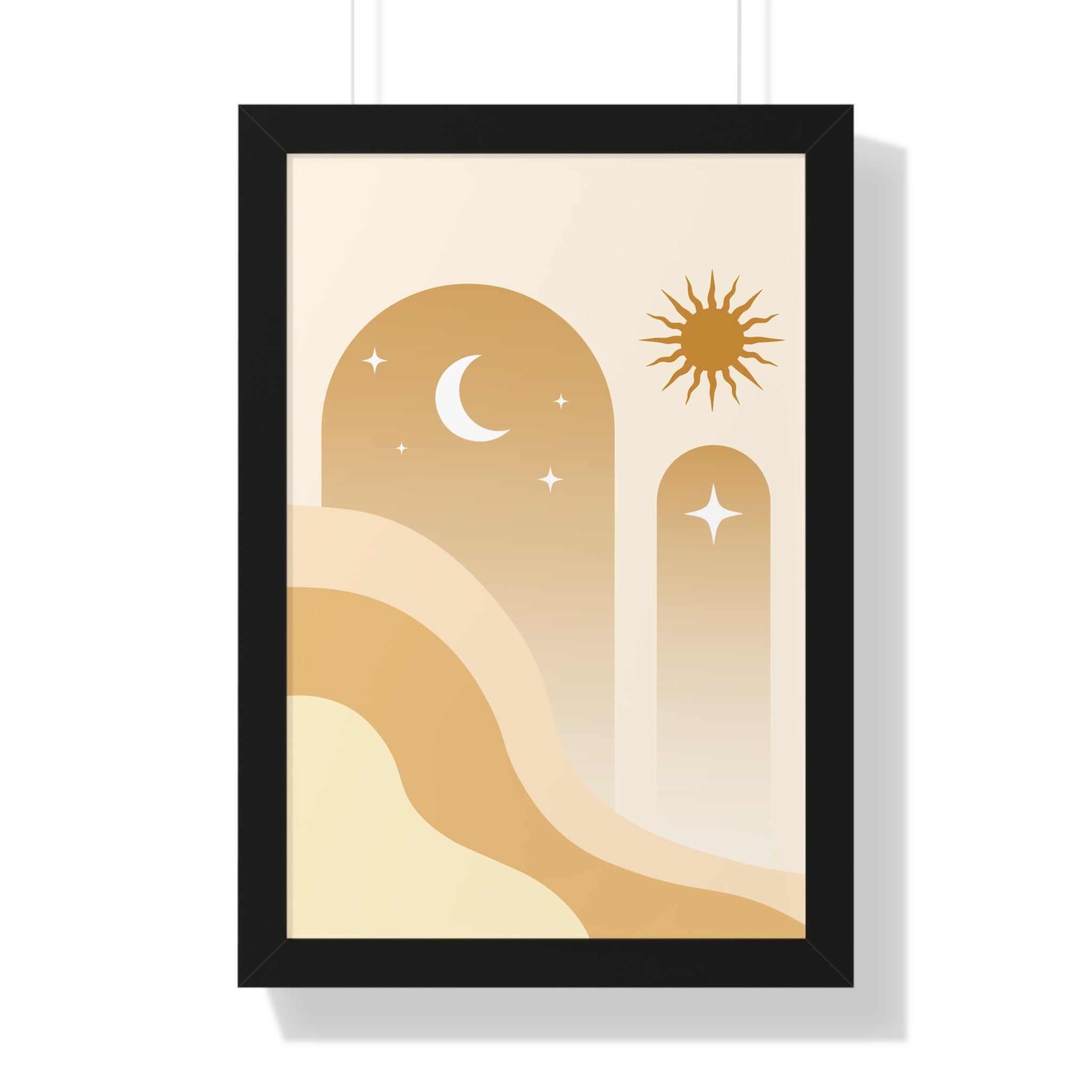 Boho Sun & Moon Arch — Minimalist Celestial Wall Art