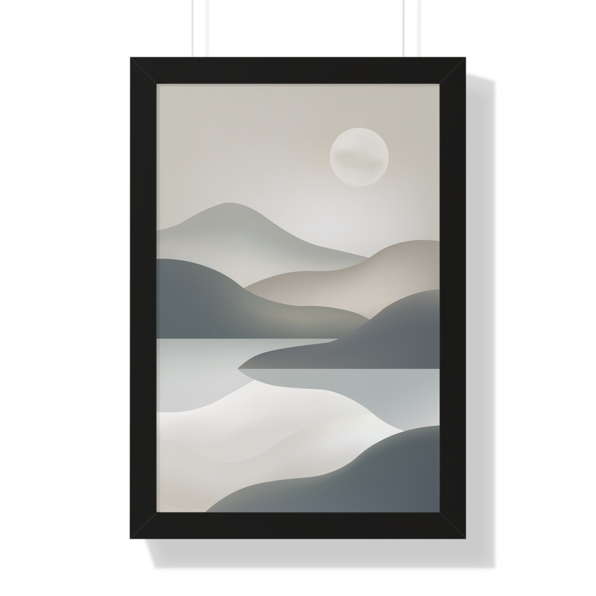 Minimalist Misty Mountains — Scandinavian Calm Landscape Art