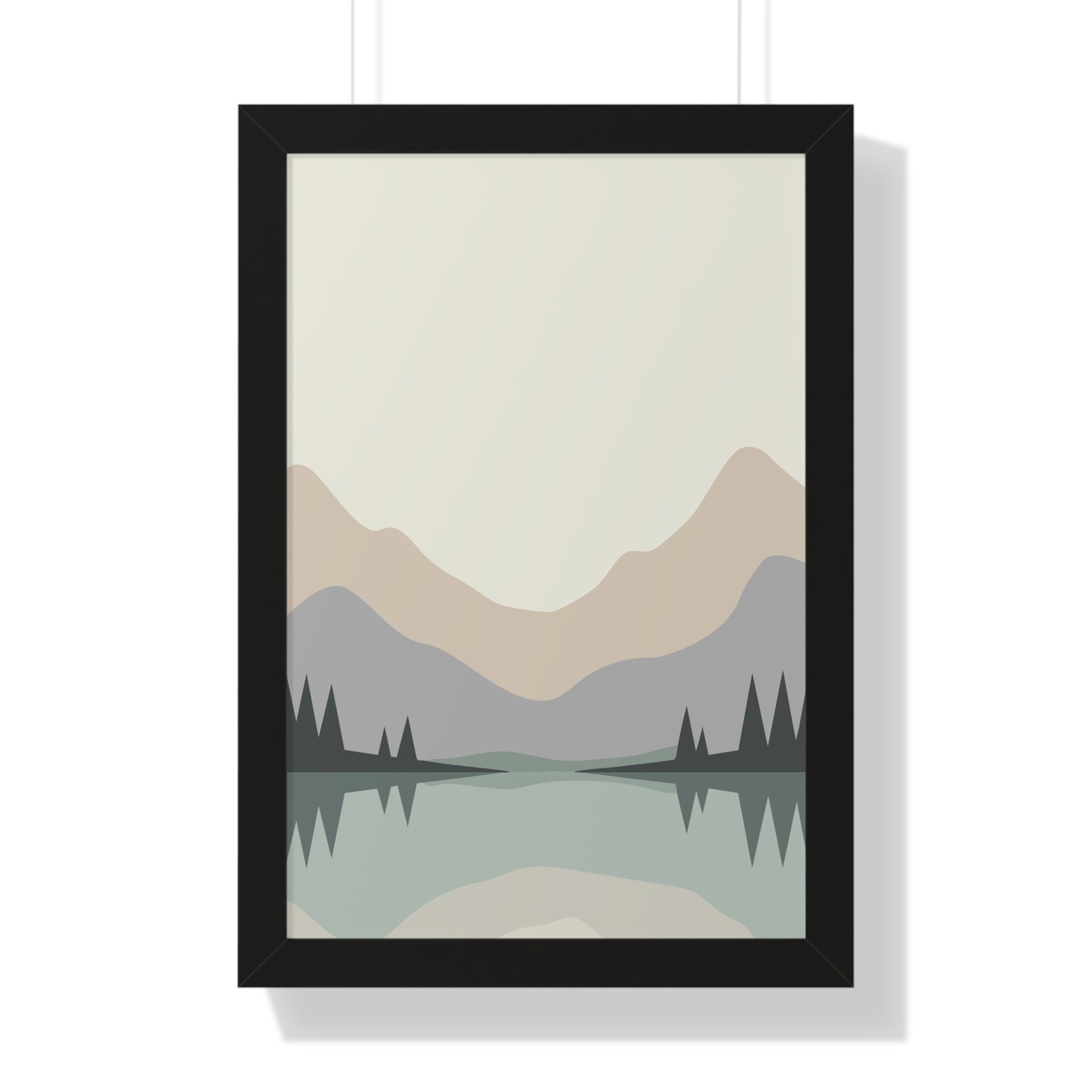 Minimalist Nordic Mountains — Scandinavian Calm Landscape Art