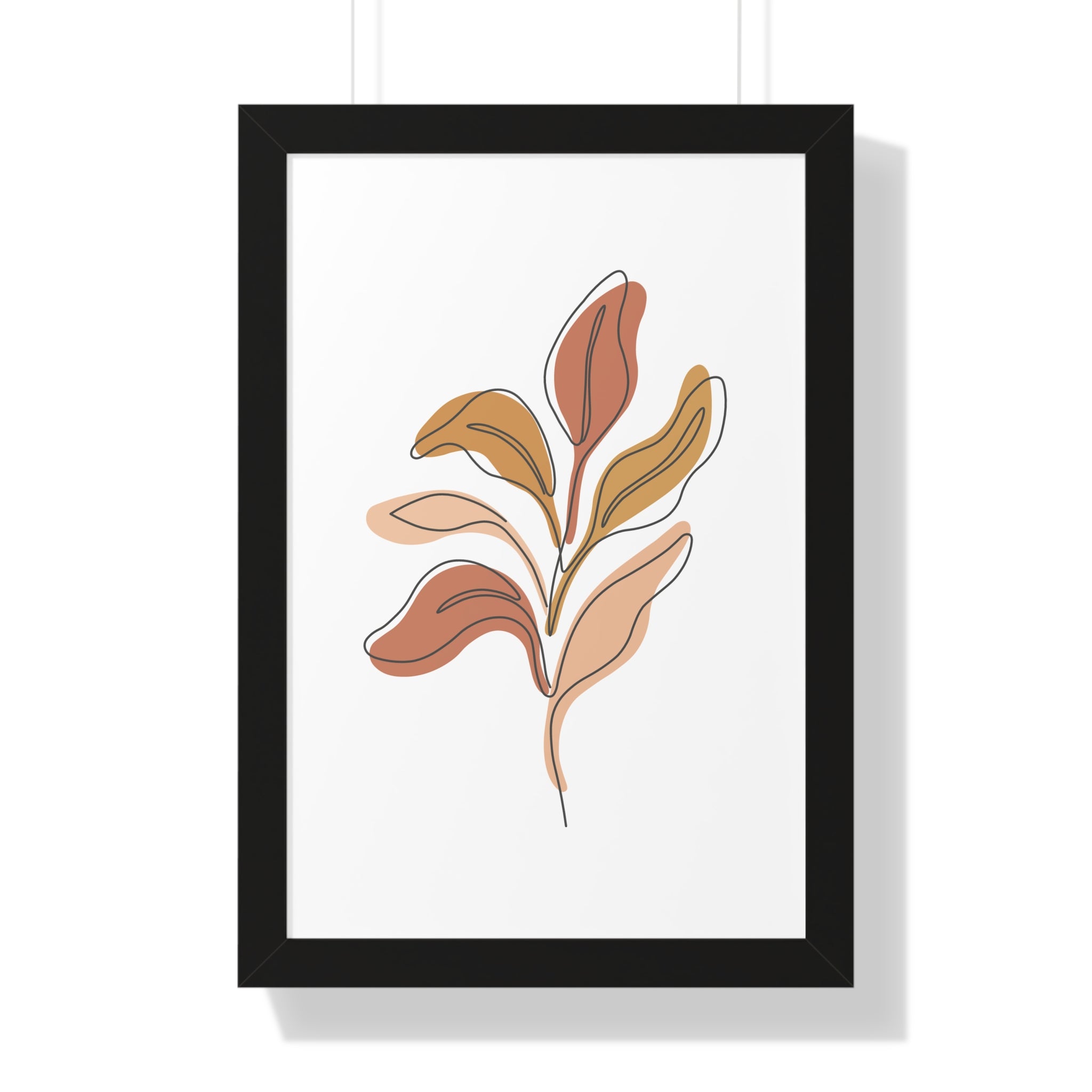 Golden Drift Leaf — Minimalist Botanical Line Art