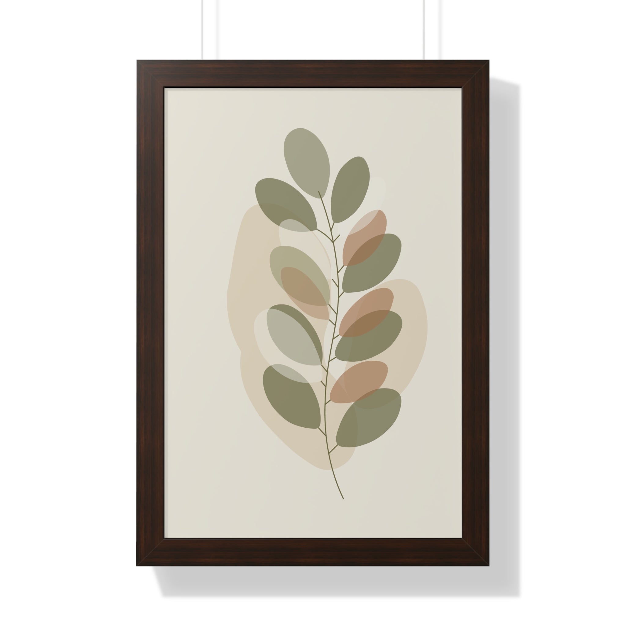 Minimalist Botanical Leaf — Scandinavian Neutral Wall Art