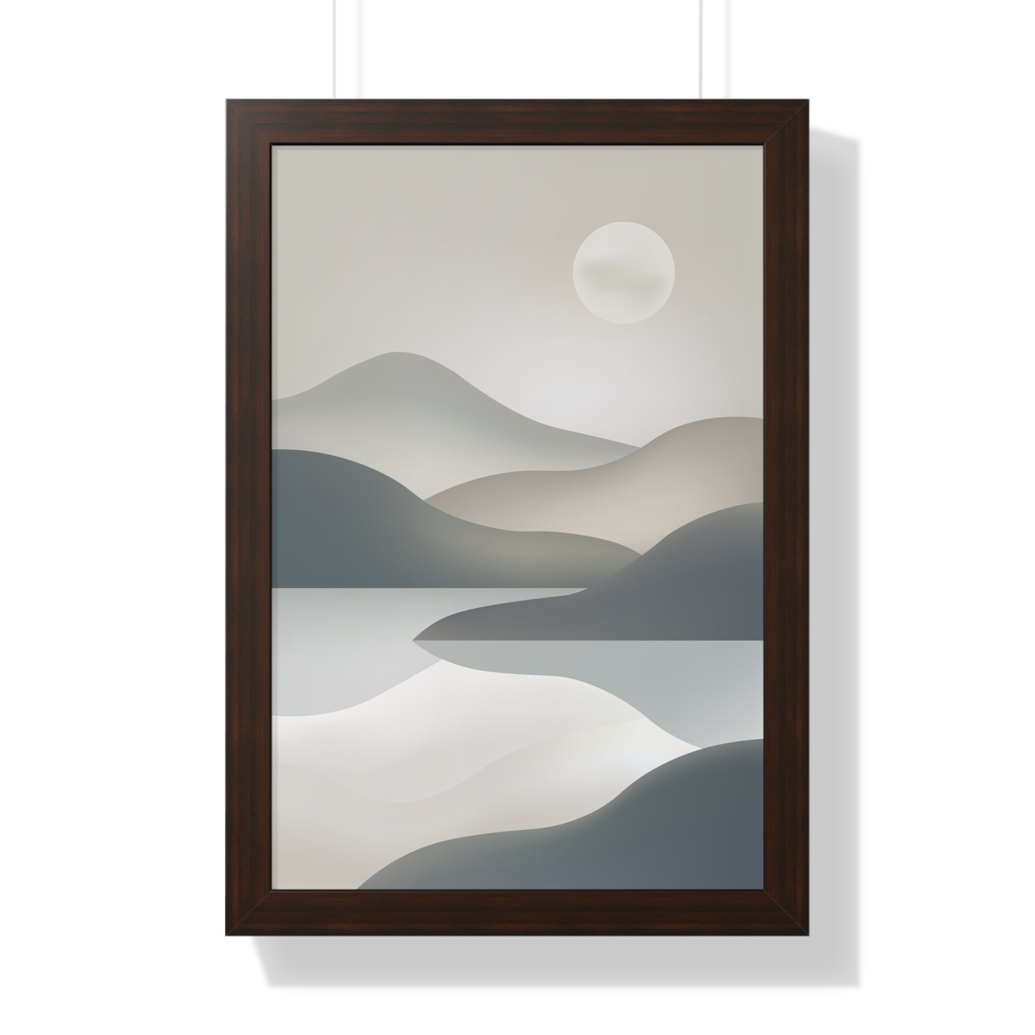 Minimalist Misty Mountains — Scandinavian Calm Landscape Art