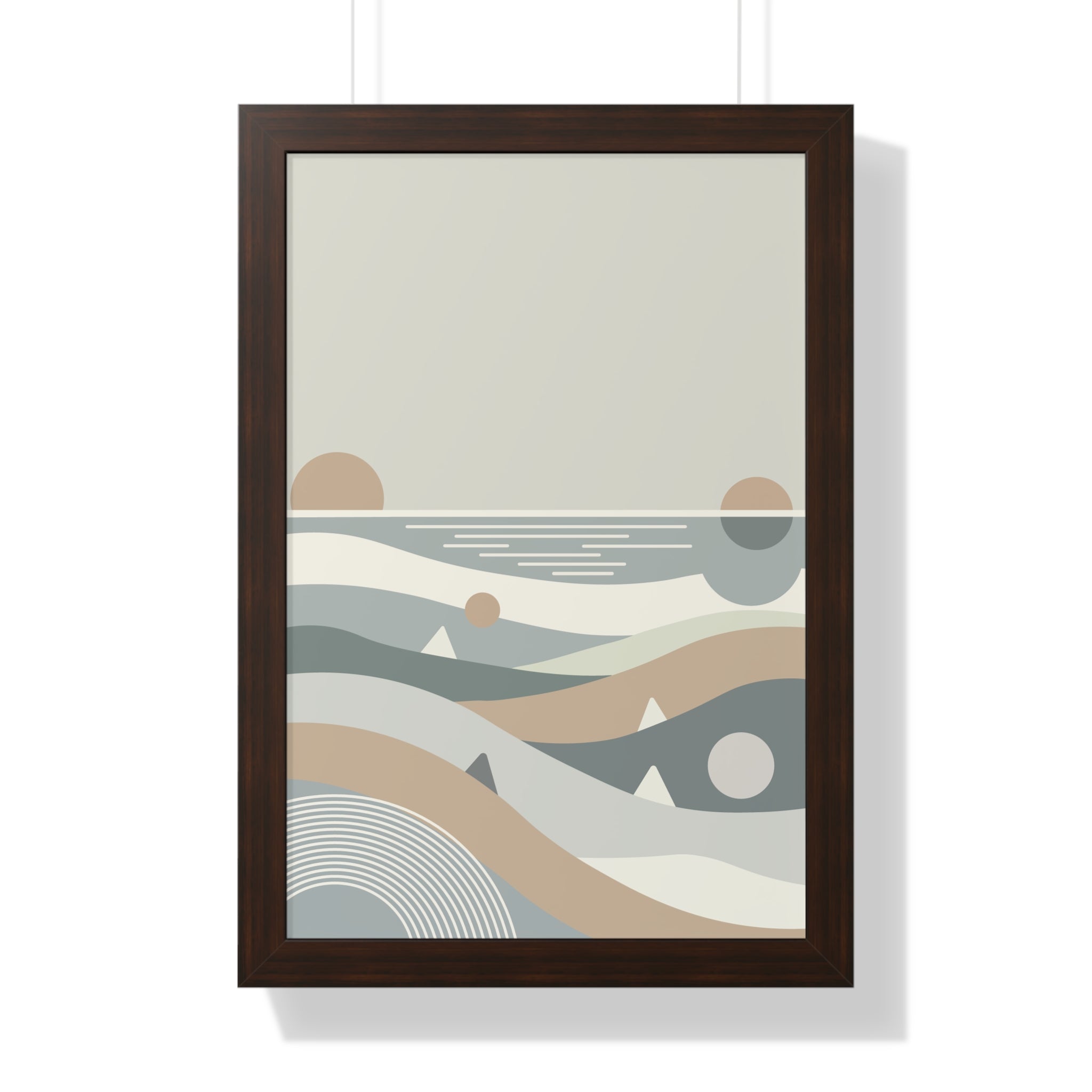 Minimalist Coastal Landscape — Scandinavian Boho Ocean Art