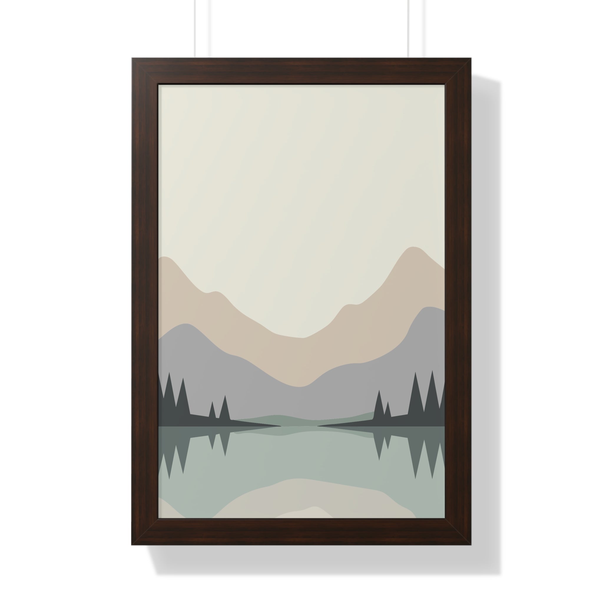 Minimalist Nordic Mountains — Scandinavian Calm Landscape Art