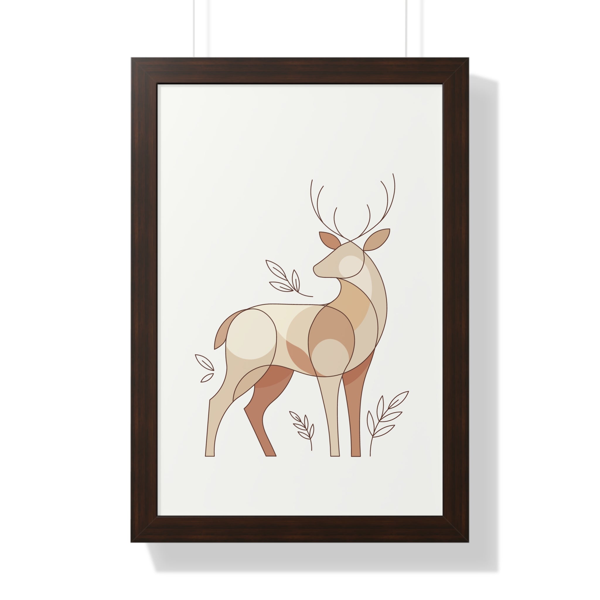 Minimalist Boho Deer — Scandinavian Neutral Tones Wall Art