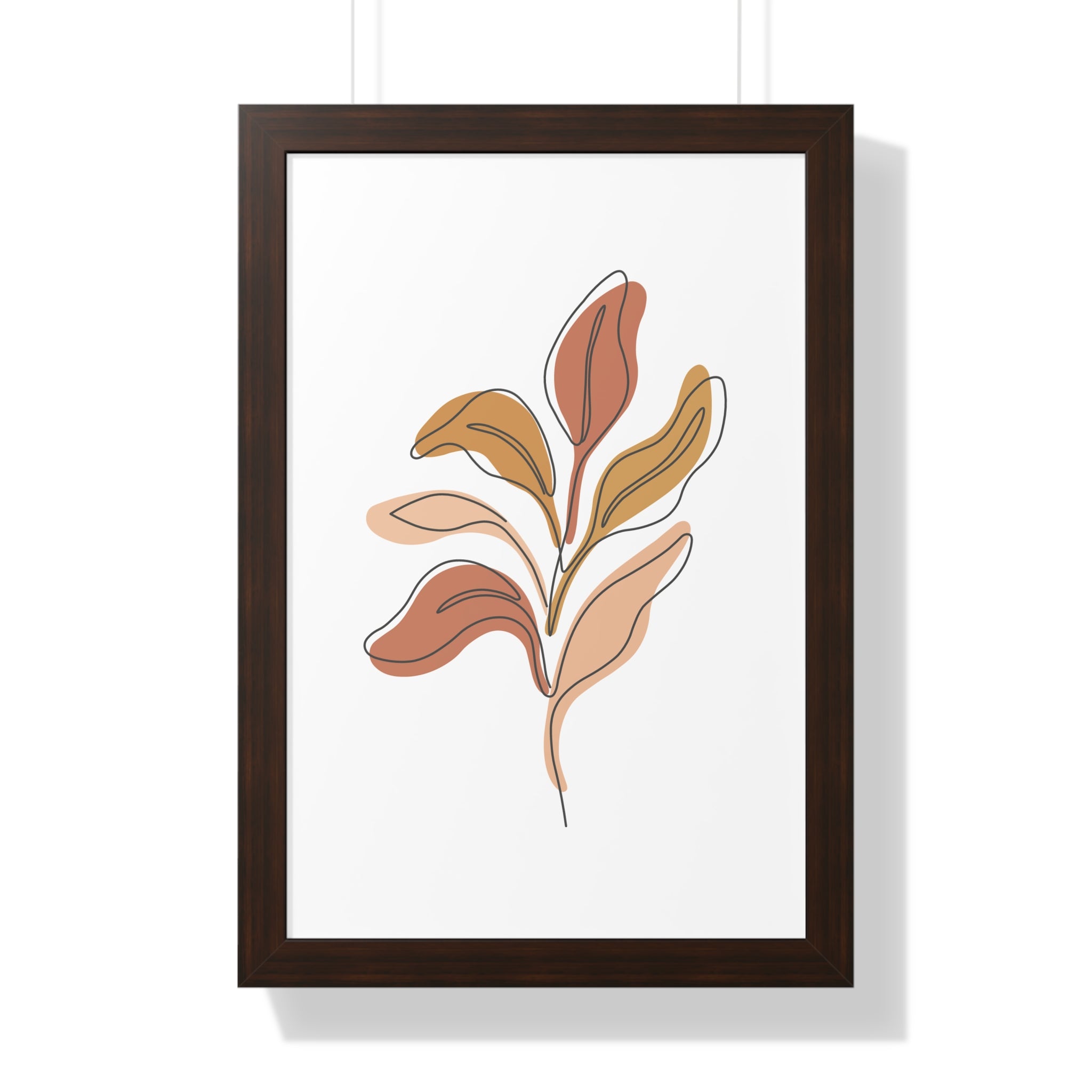 Golden Drift Leaf — Minimalist Botanical Line Art