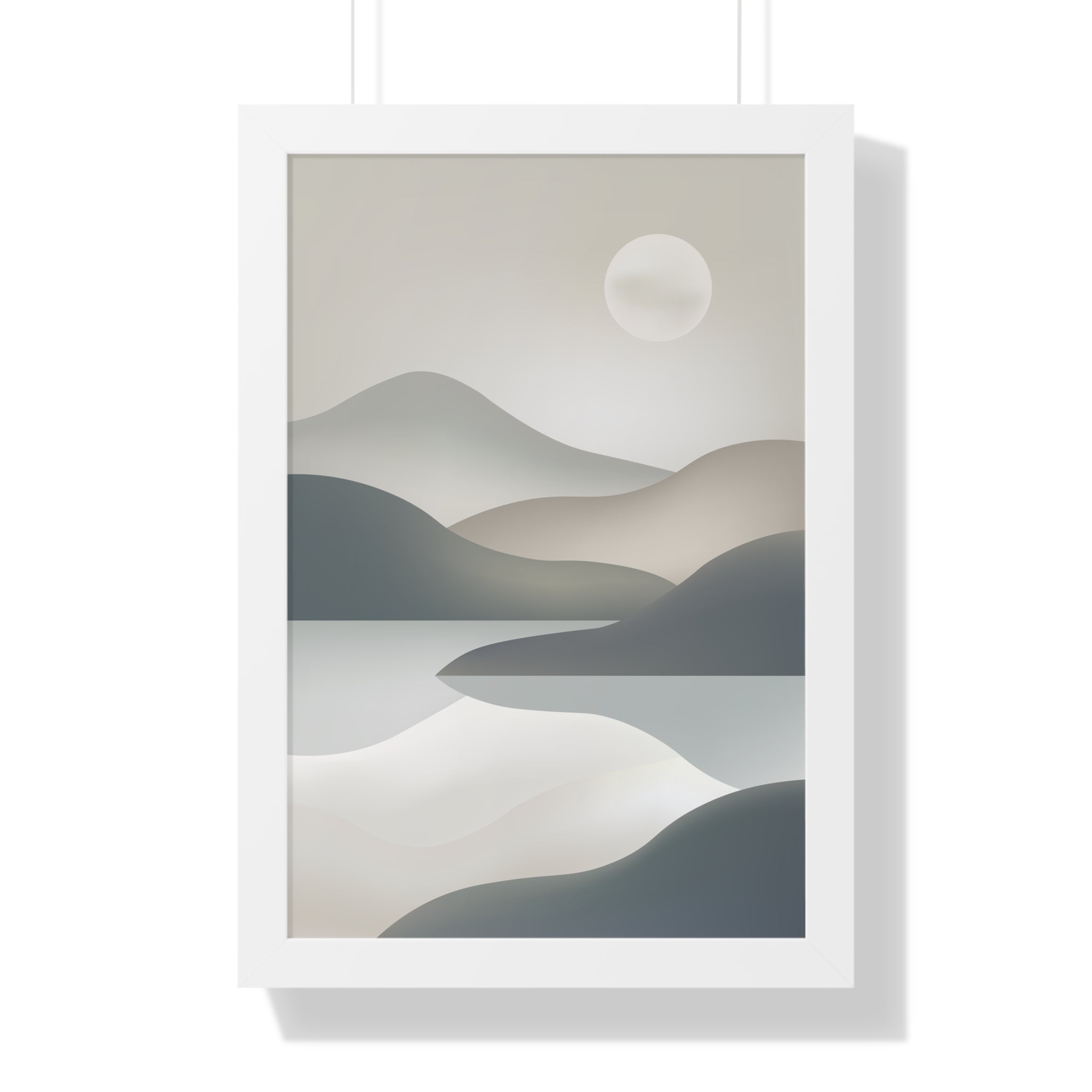 Minimalist Misty Mountains — Scandinavian Calm Landscape Art