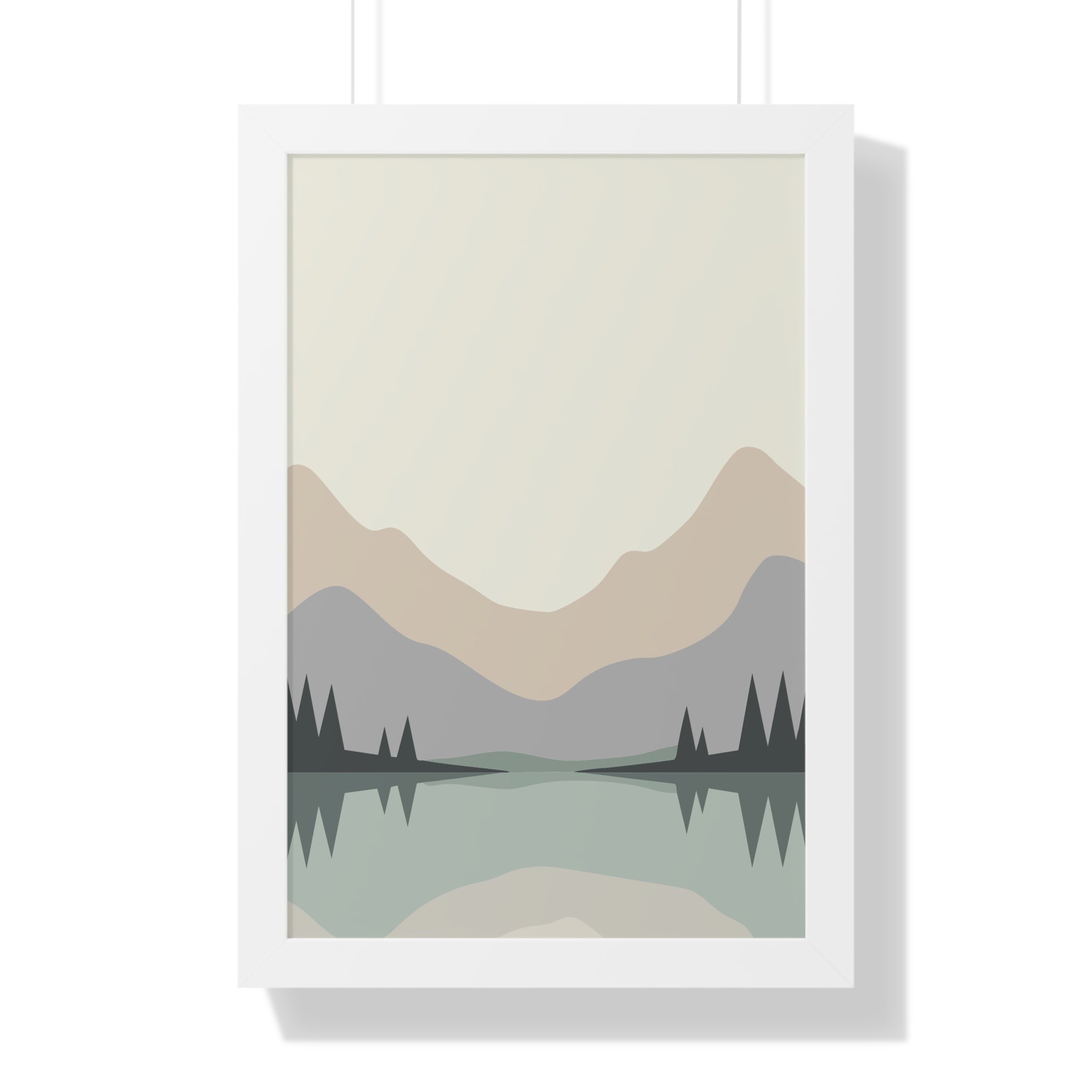 Minimalist Nordic Mountains — Scandinavian Calm Landscape Art