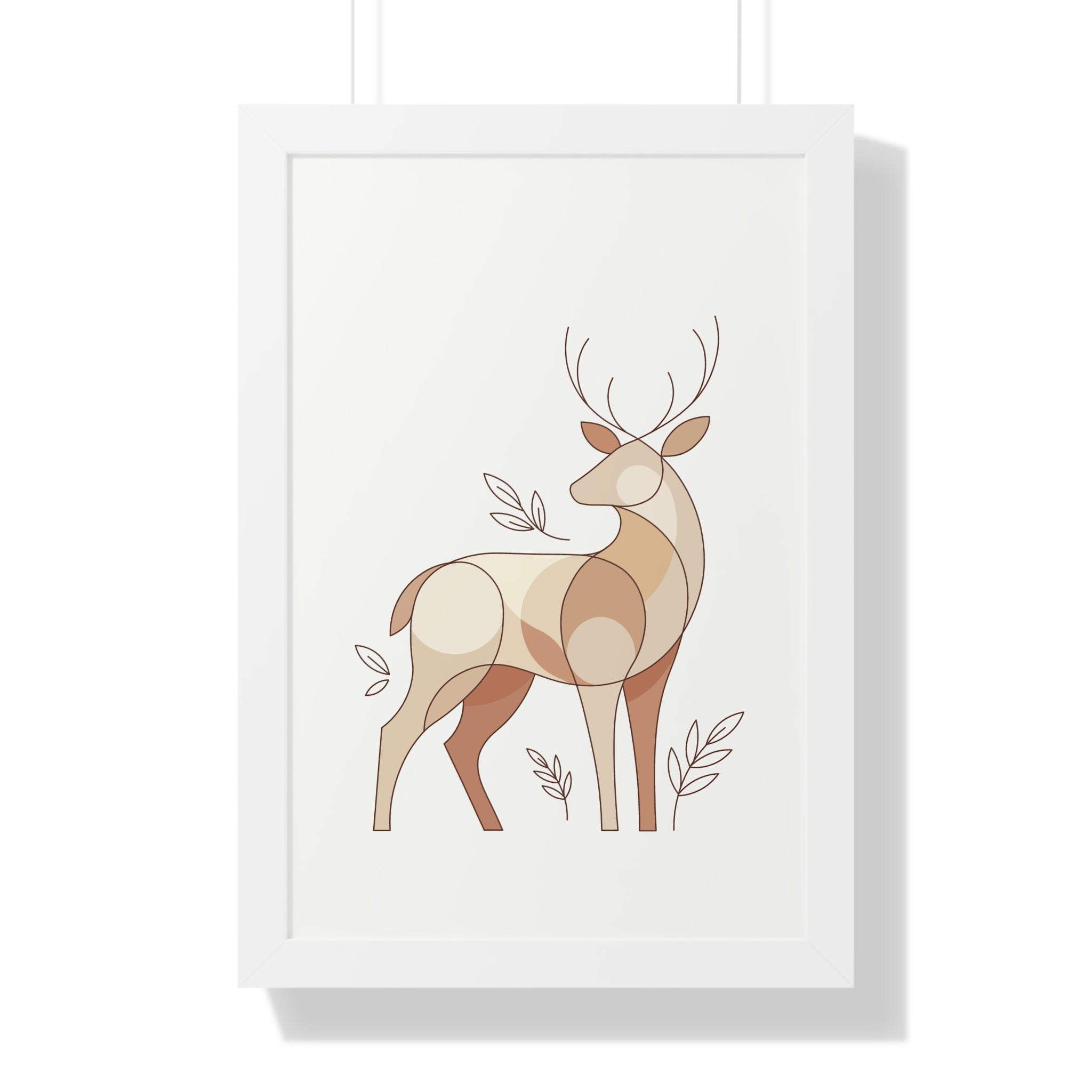 Minimalist Boho Deer — Scandinavian Neutral Tones Wall Art