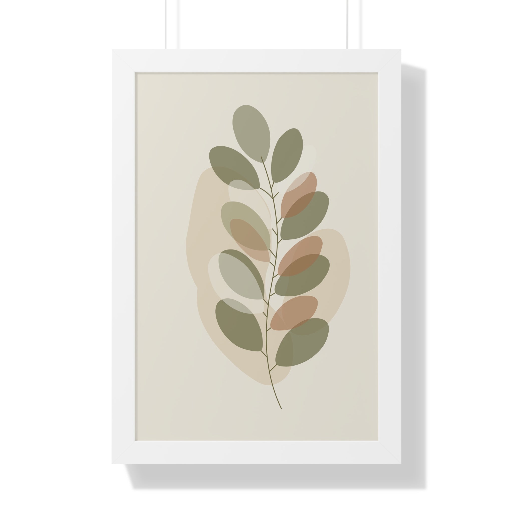 Minimalist Botanical Leaf — Scandinavian Neutral Wall Art