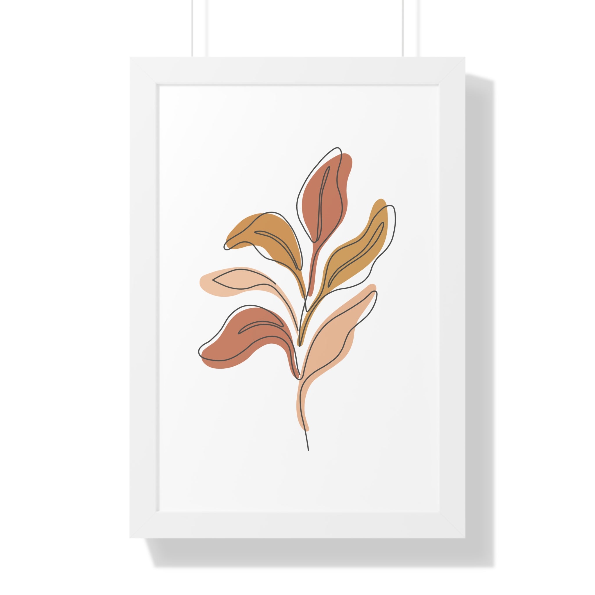 Golden Drift Leaf — Minimalist Botanical Line Art