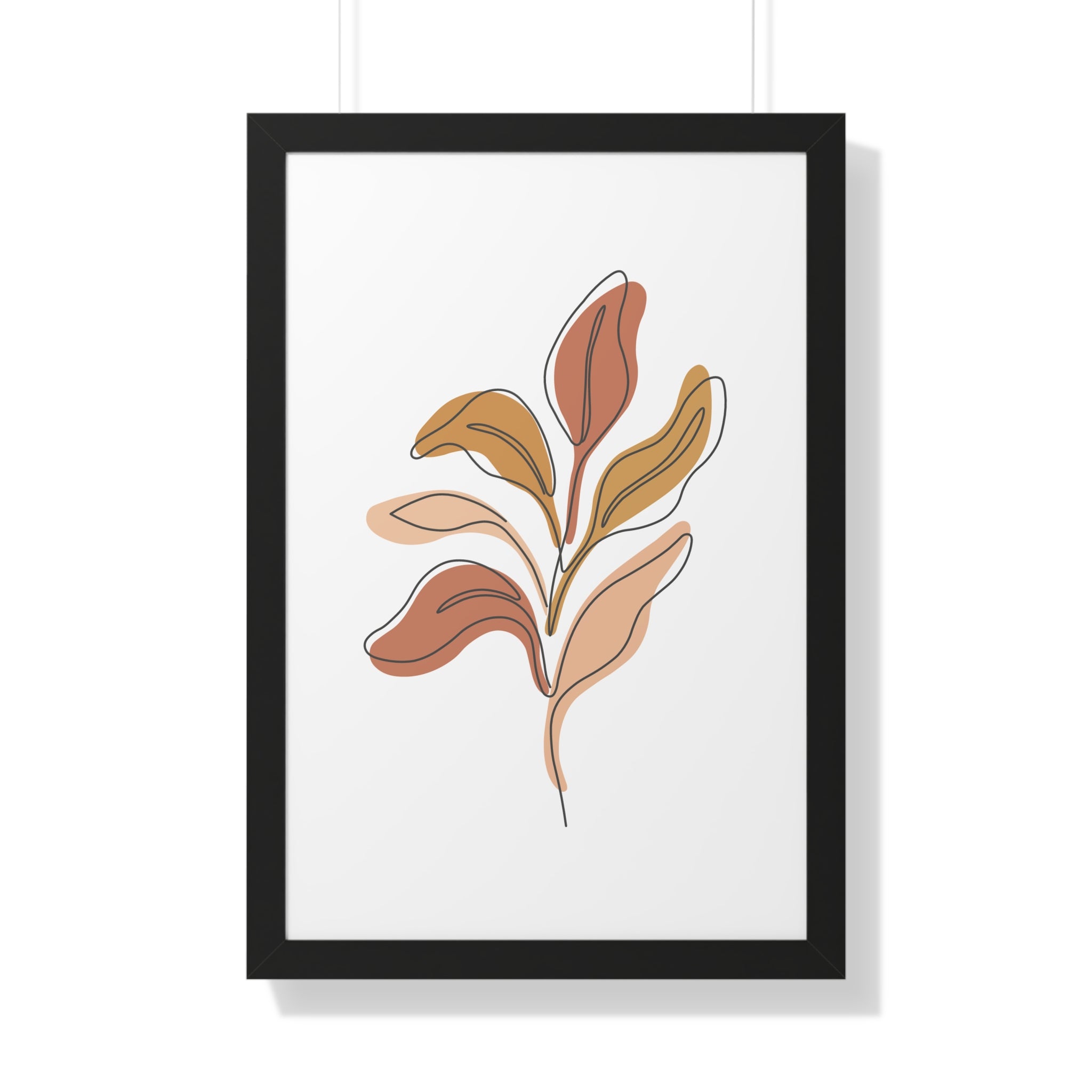 Golden Drift Leaf — Minimalist Botanical Line Art