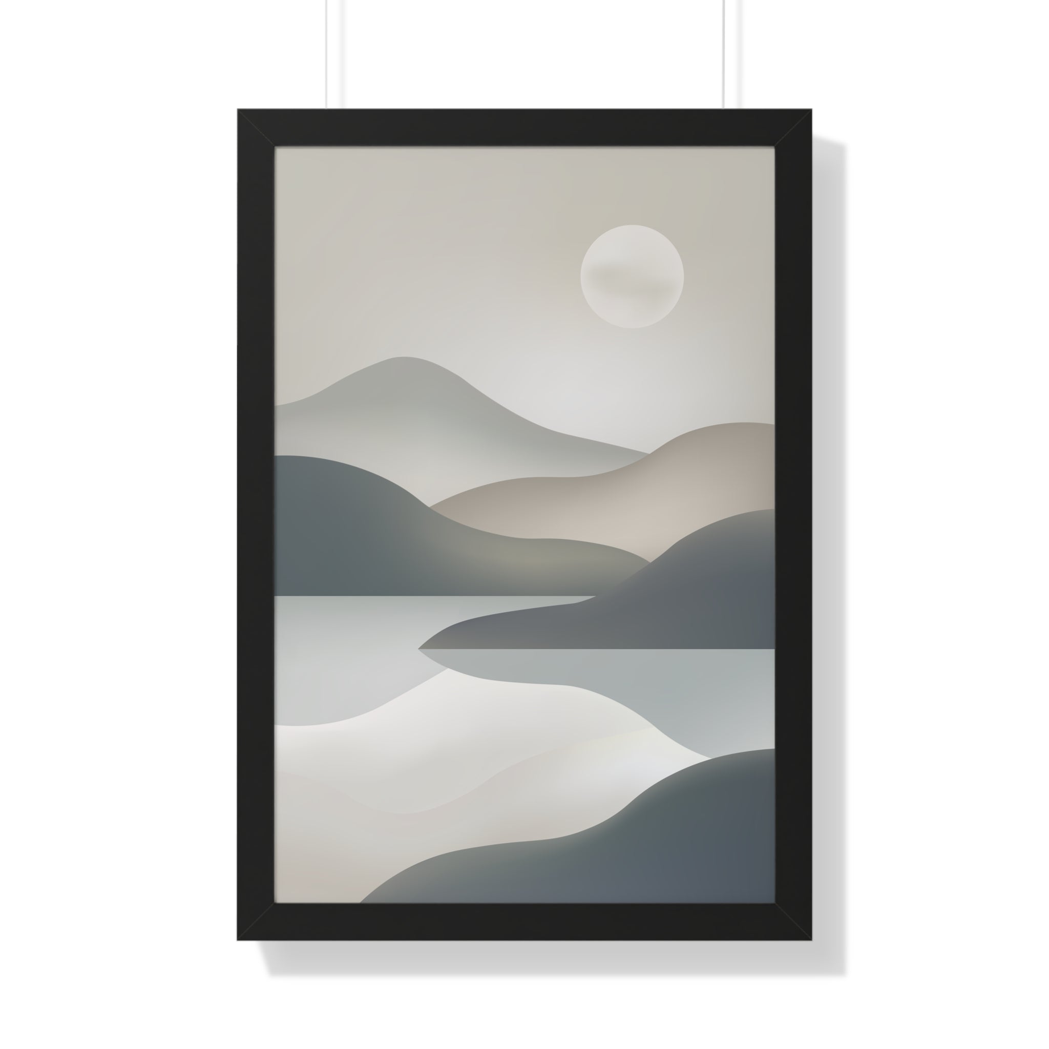 Minimalist Misty Mountains — Scandinavian Calm Landscape Art