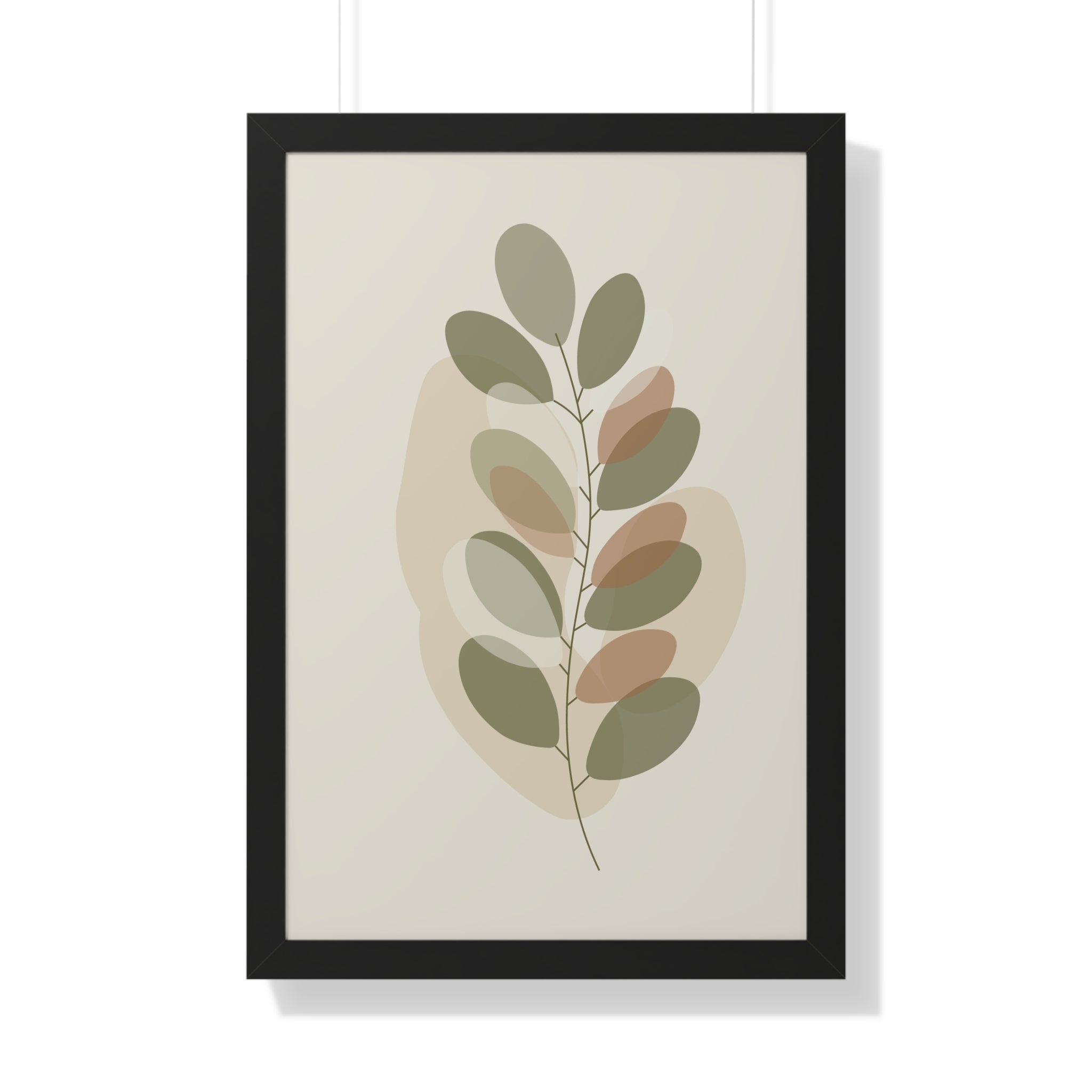 Minimalist Botanical Leaf — Scandinavian Neutral Wall Art