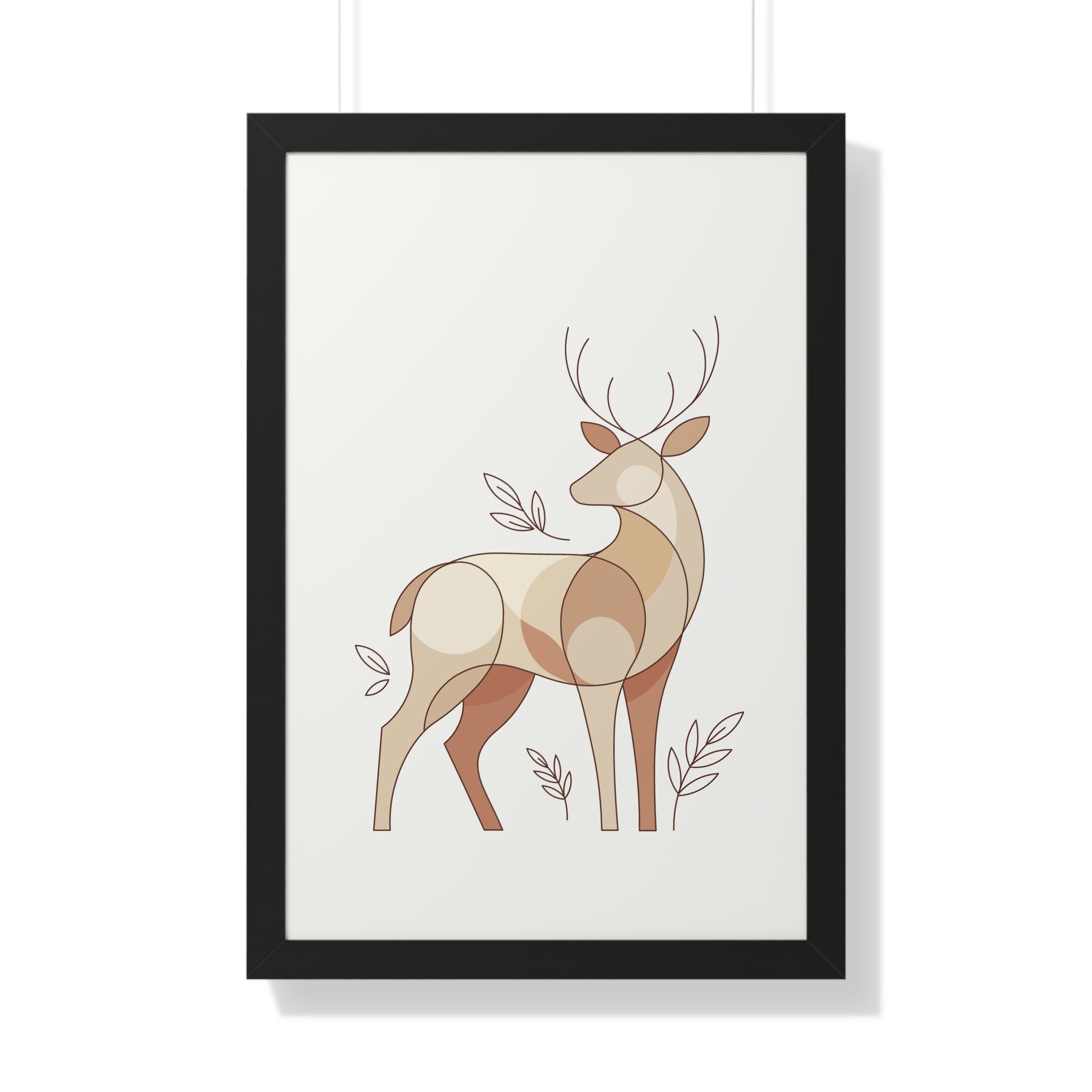 Minimalist Boho Deer — Scandinavian Neutral Tones Wall Art