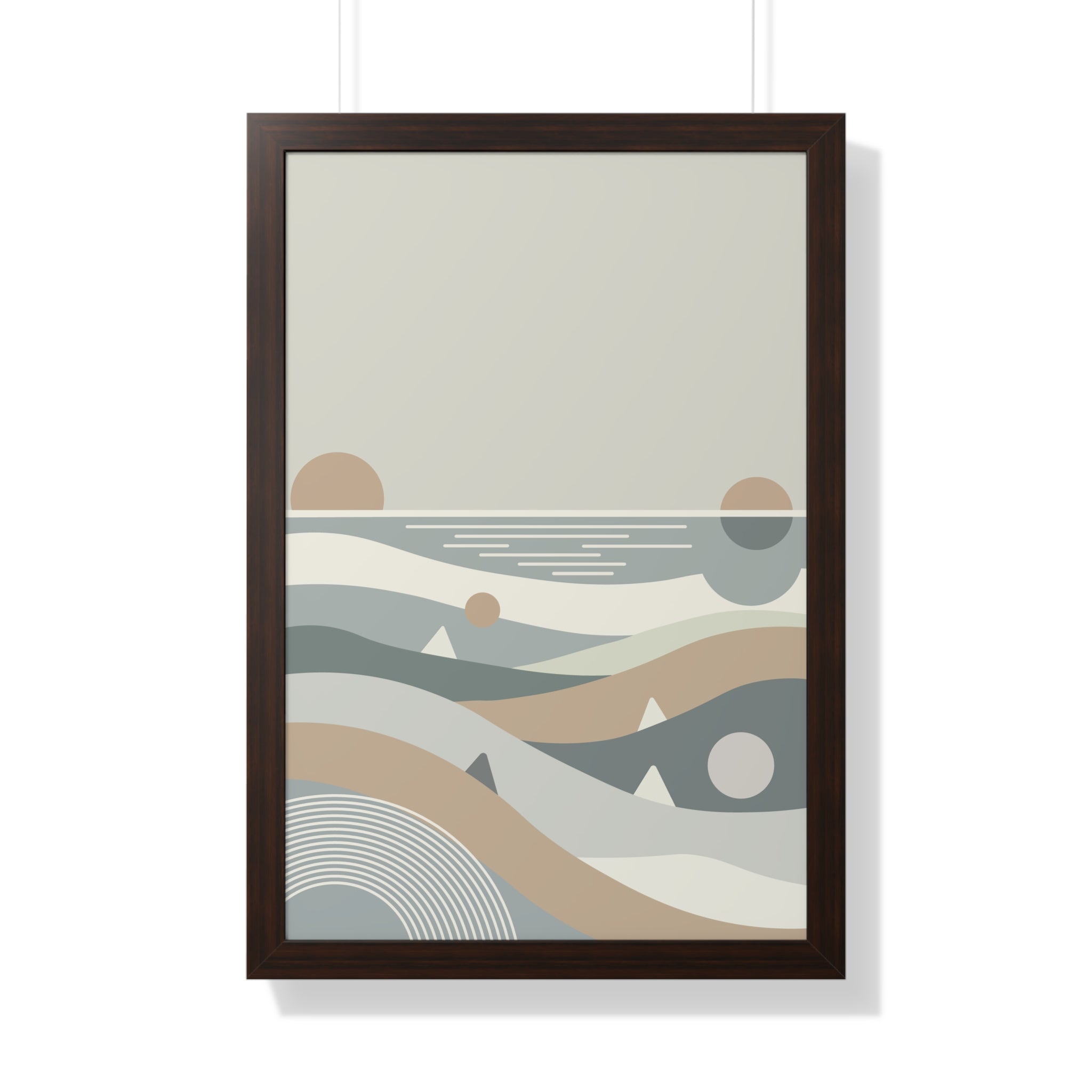 Minimalist Coastal Landscape — Scandinavian Boho Ocean Art