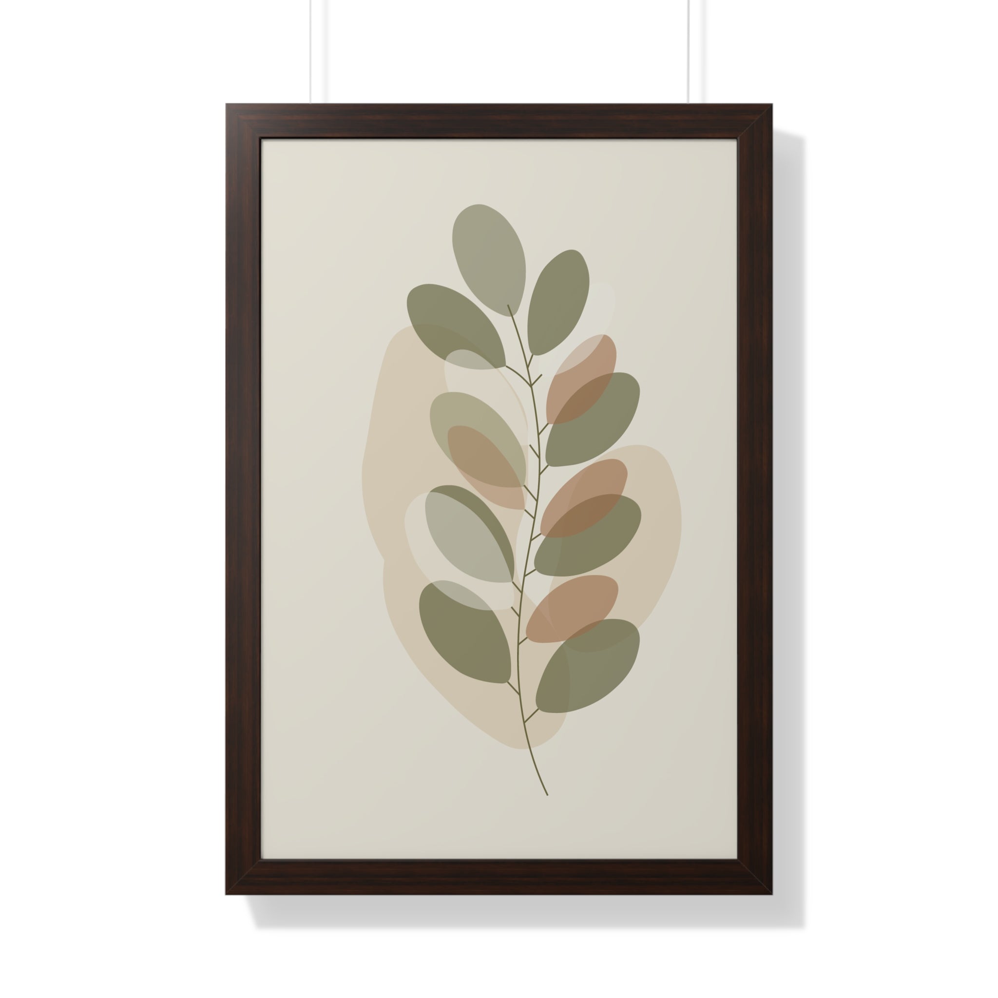 Minimalist Botanical Leaf — Scandinavian Neutral Wall Art