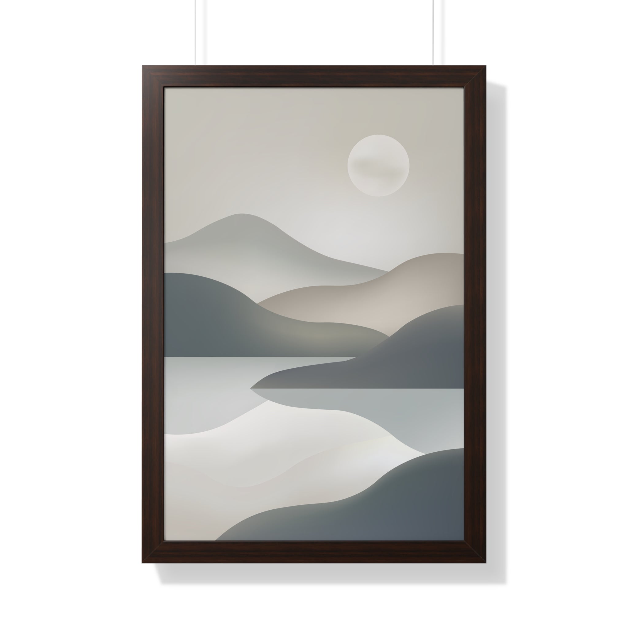 Minimalist Misty Mountains — Scandinavian Calm Landscape Art