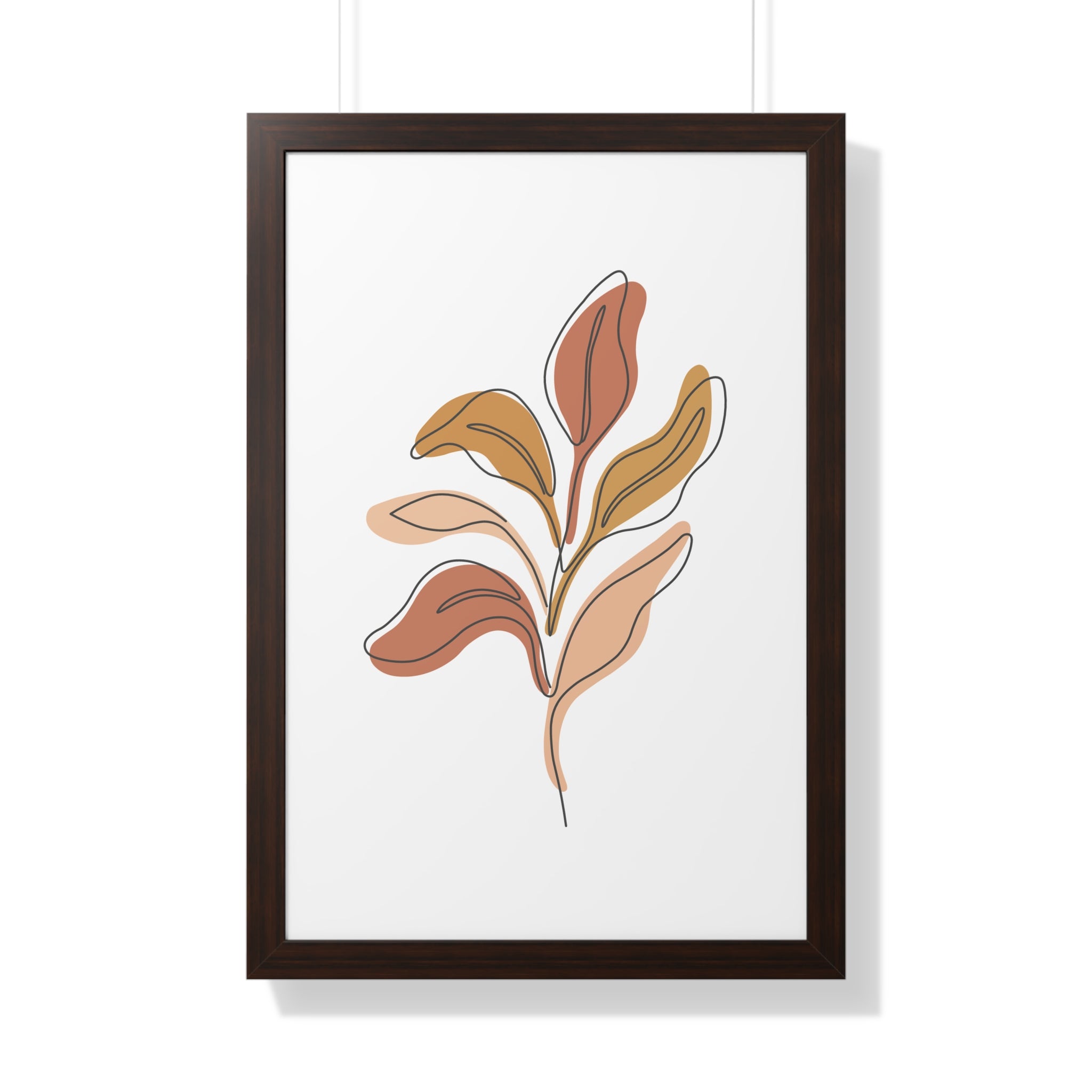 Golden Drift Leaf — Minimalist Botanical Line Art