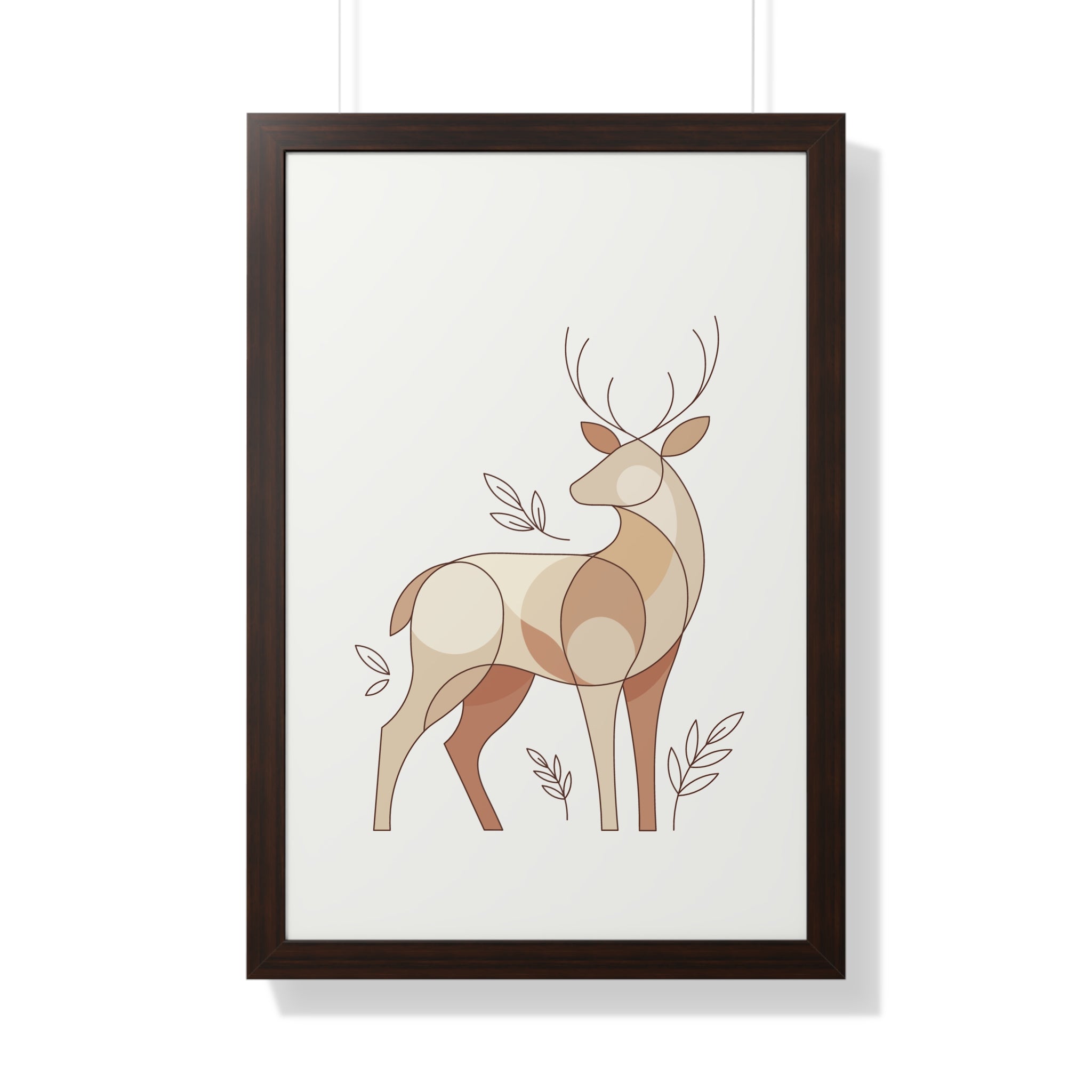 Minimalist Boho Deer — Scandinavian Neutral Tones Wall Art