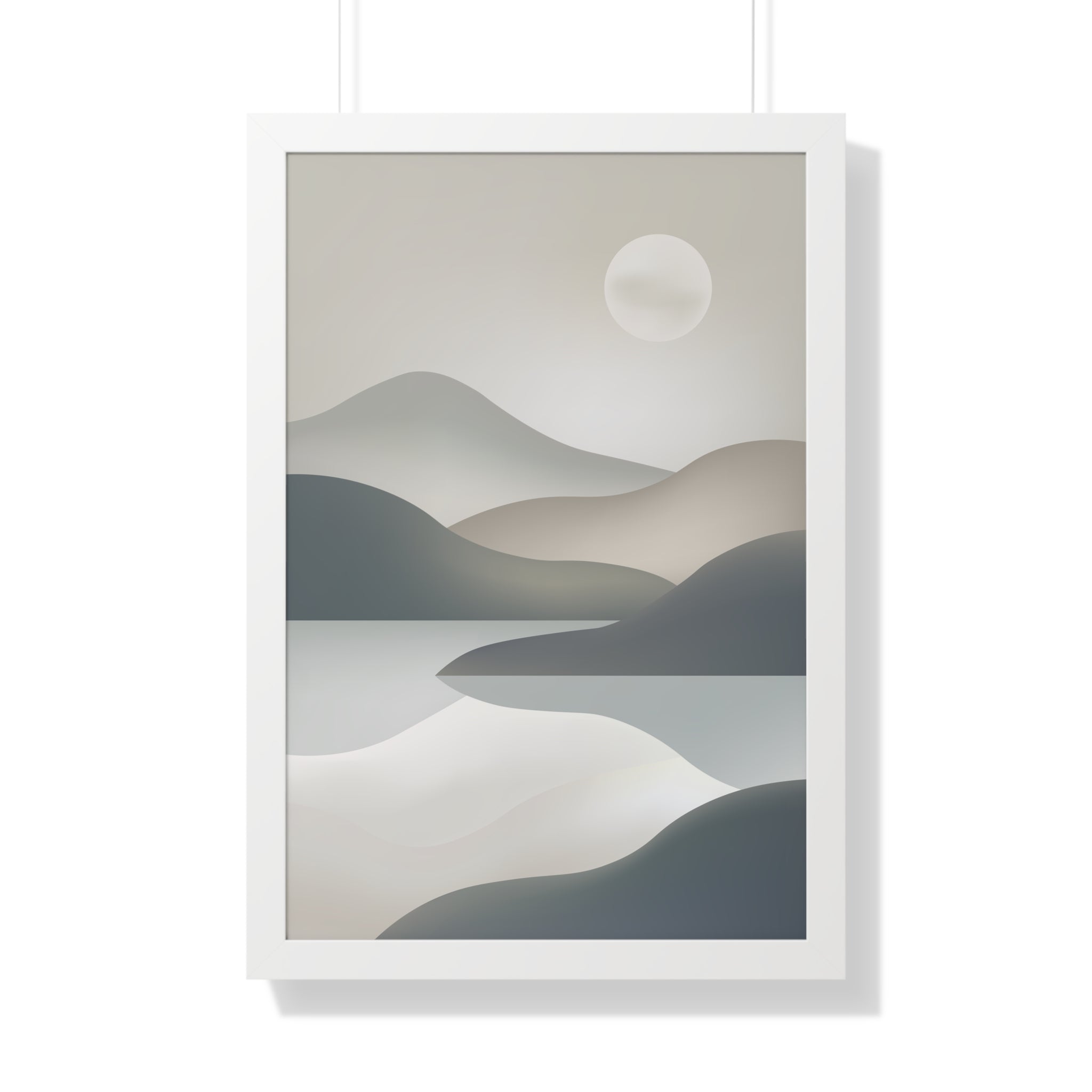 Minimalist Misty Mountains — Scandinavian Calm Landscape Art