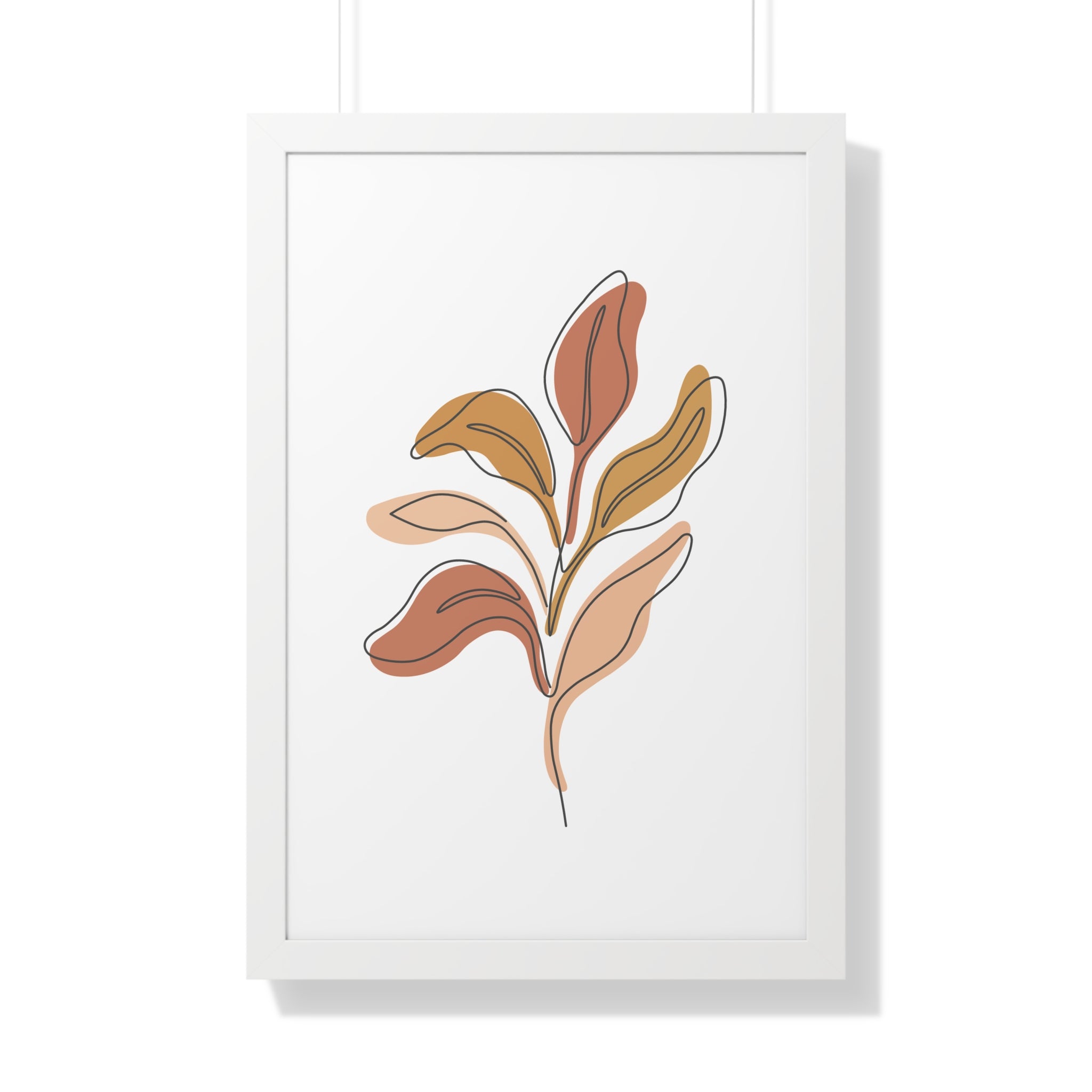 Golden Drift Leaf — Minimalist Botanical Line Art