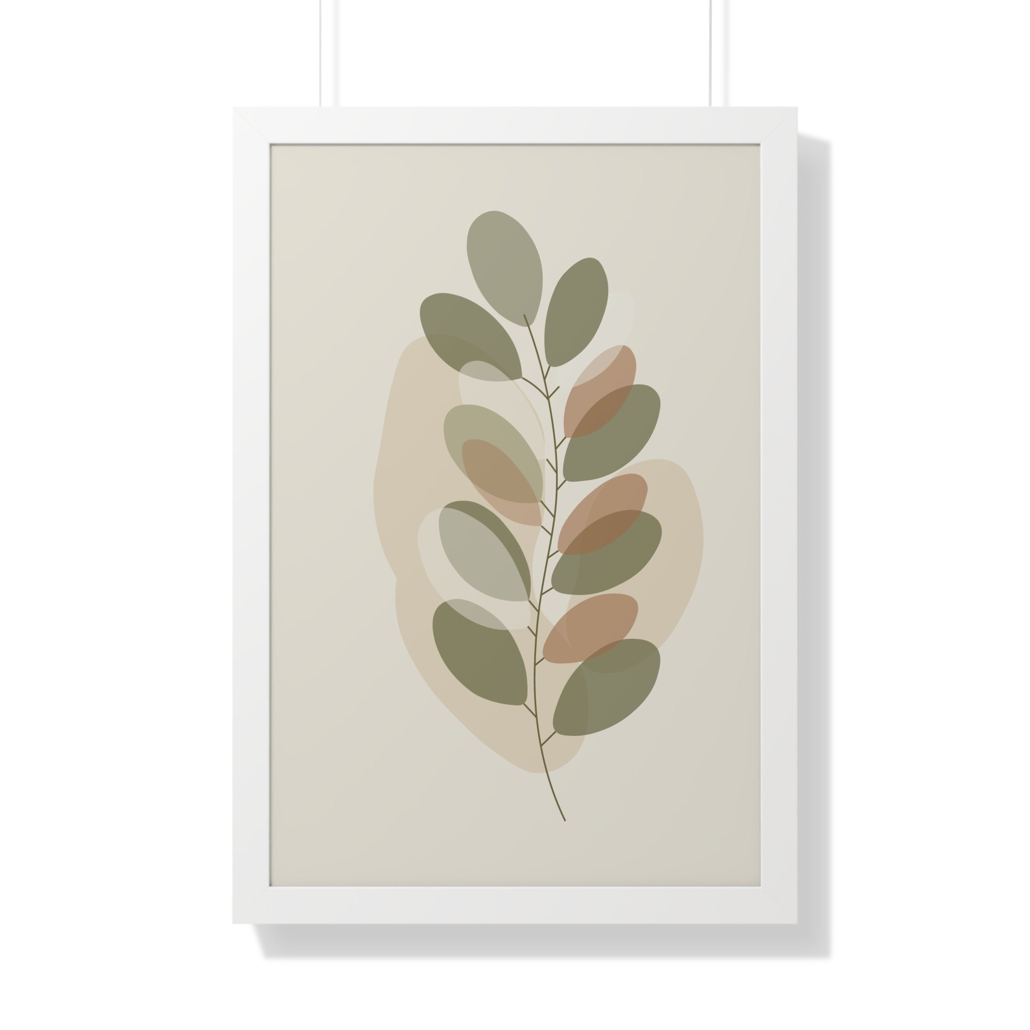 Minimalist Botanical Leaf — Scandinavian Neutral Wall Art