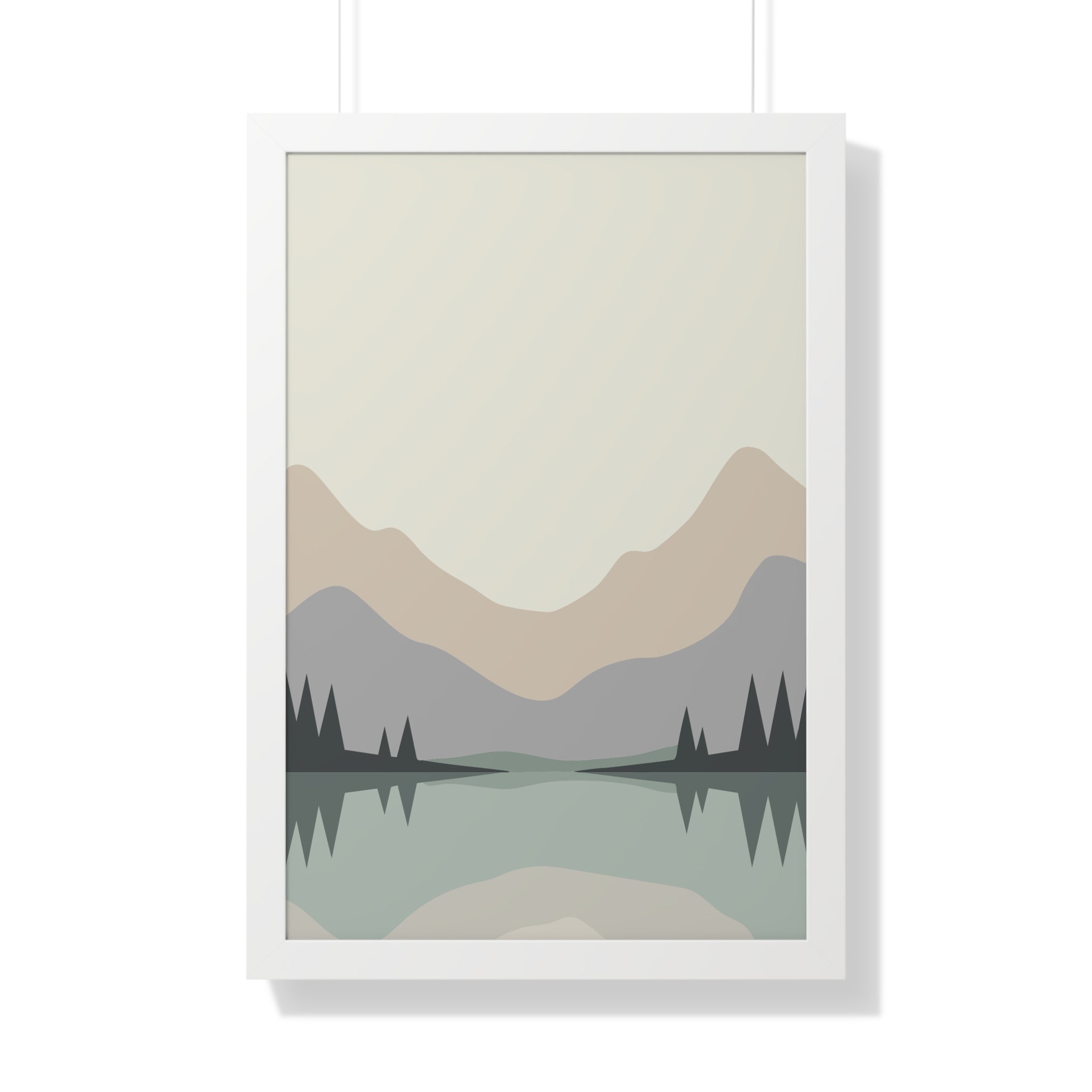 Minimalist Nordic Mountains — Scandinavian Calm Landscape Art
